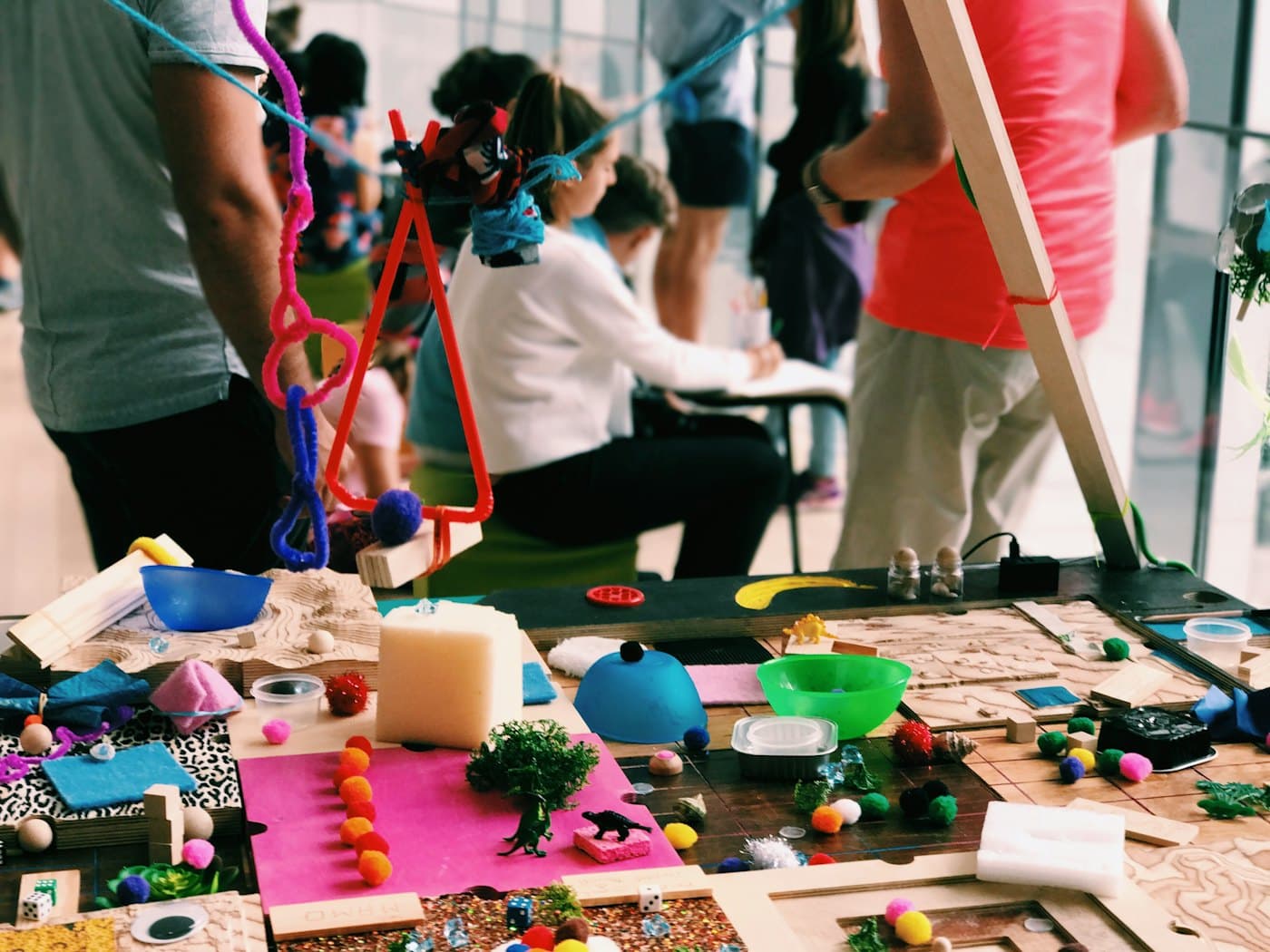 People at a hands-on craft workshop