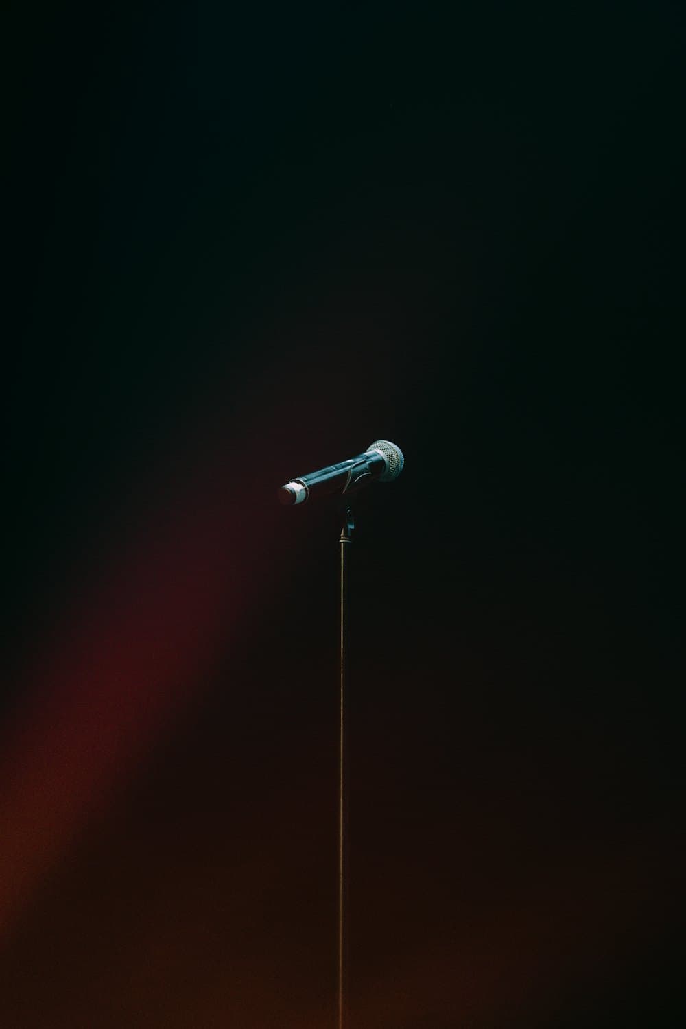 Microphone on stage at a comedy night