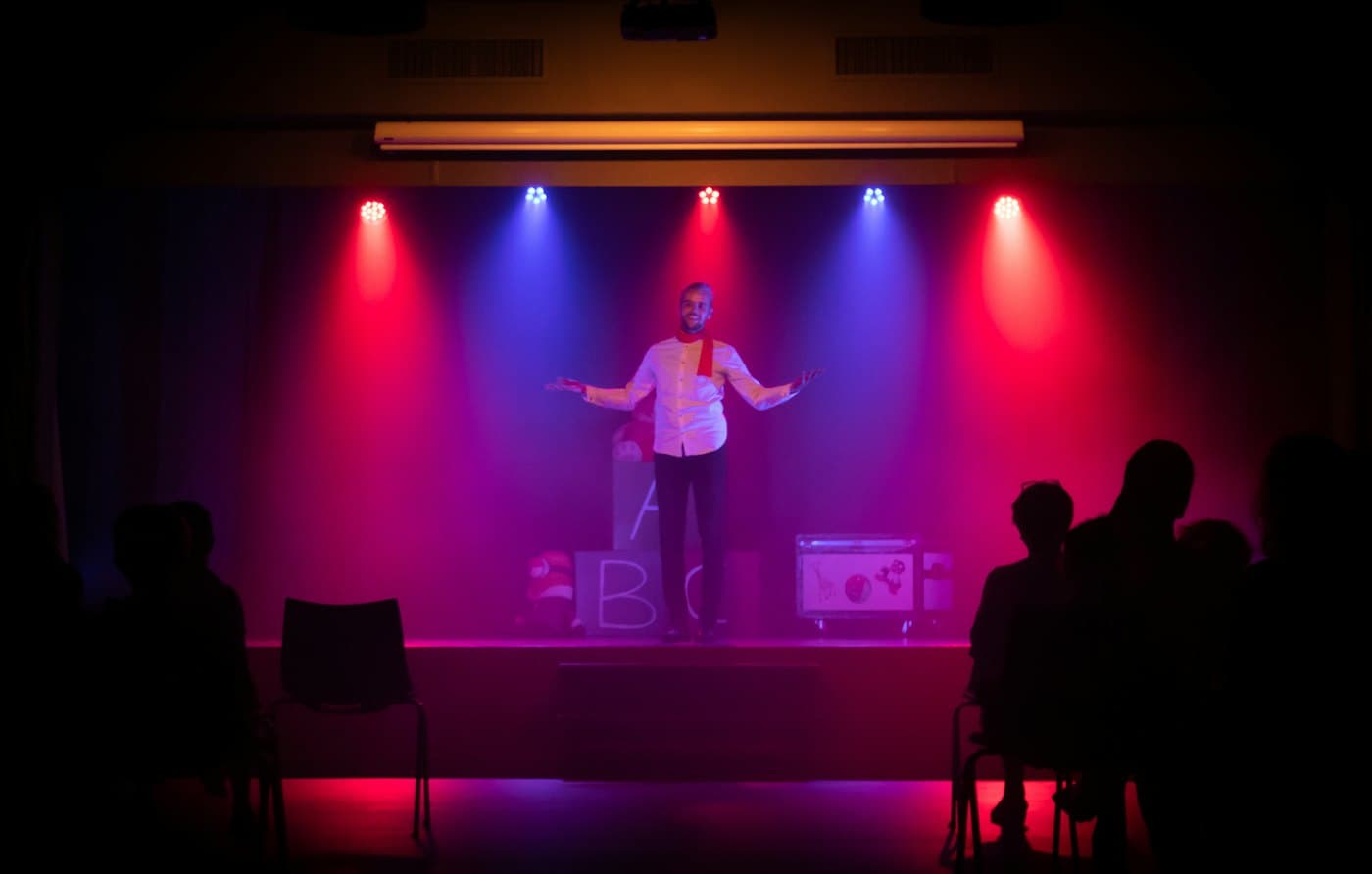 Singer performing live on stage